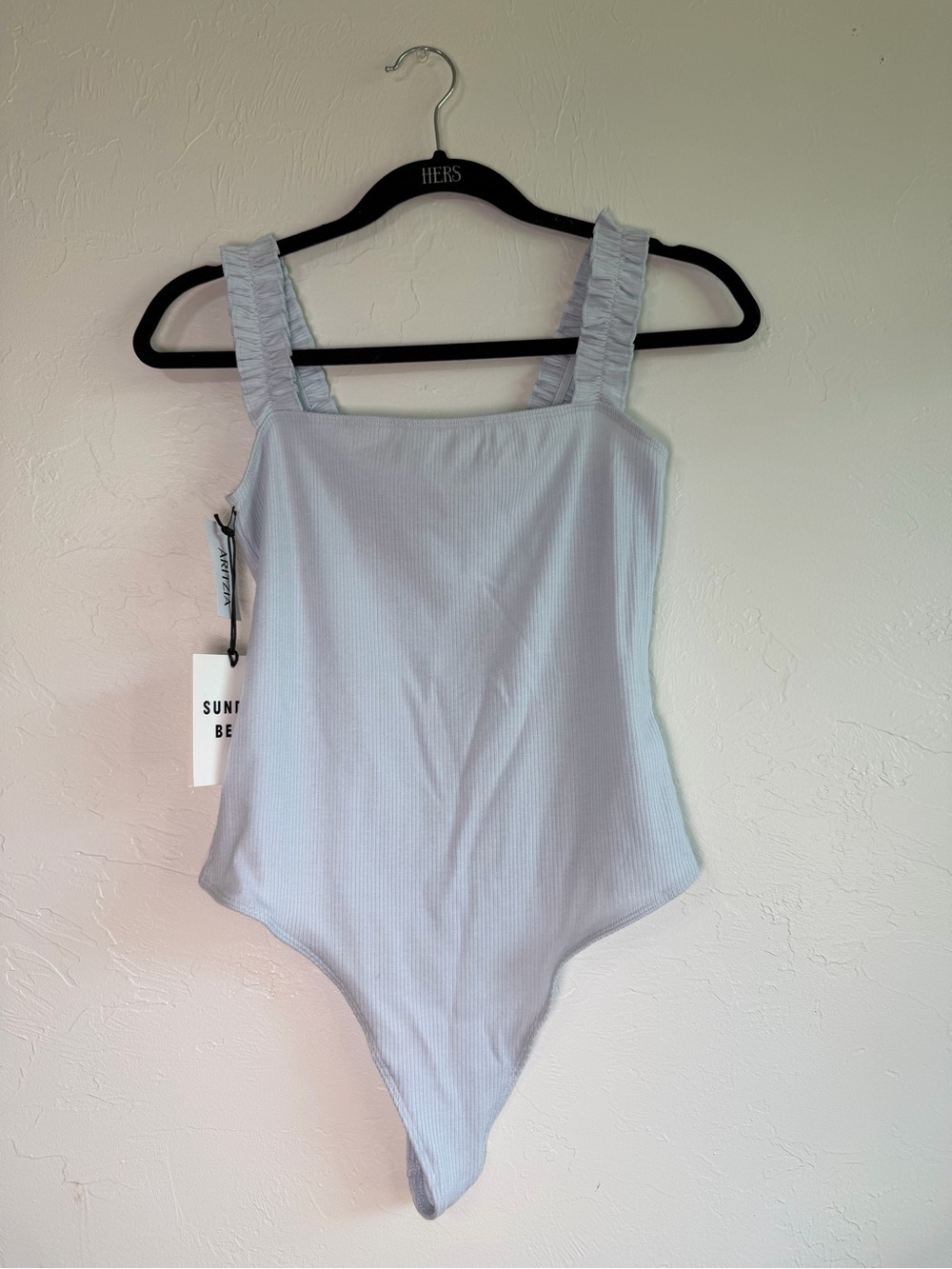 Sunday Best by Aritzia Ribbed Bodysuit  Light Blue size medium